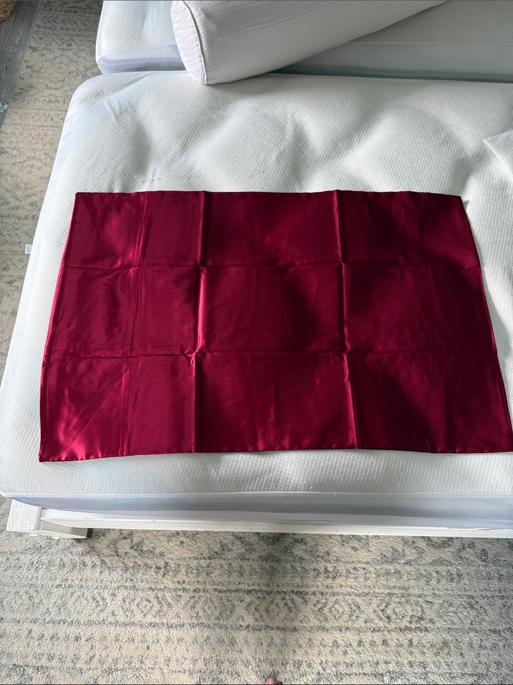 Luxury Burgundy Shed-Free Satin Pillowcase (Fleur)